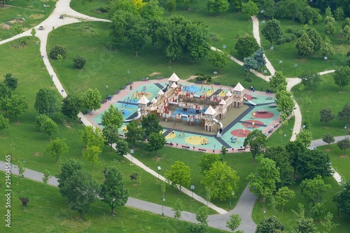 Aerial view of kids playground