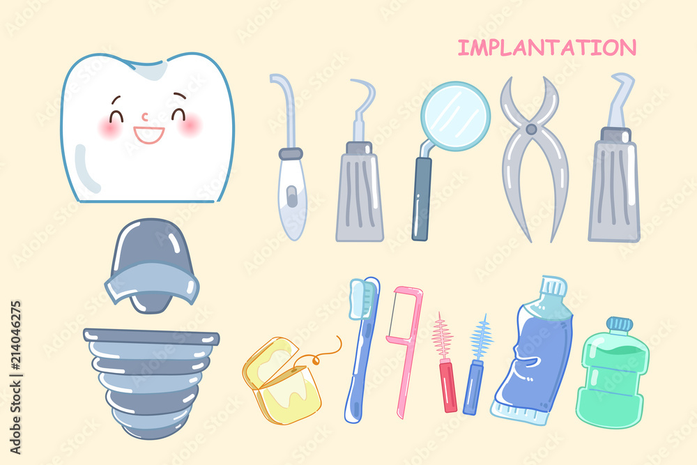 cute cartoon tooth implant cute cartoon tooth implant