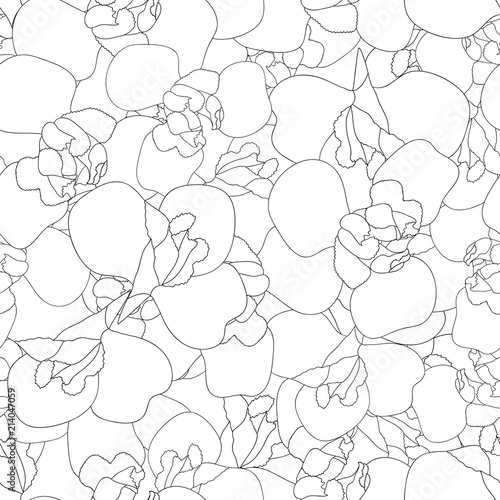 Fototapeta Naklejka Na Ścianę i Meble -  Iris Flower Seamless Outline Background