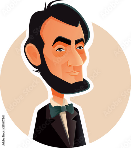 Canvas-taulu Abraham Lincoln Vector Caricature Illustration