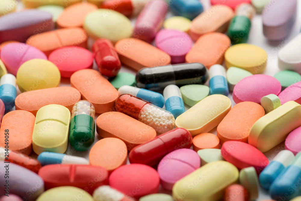 Pharmacy theme. Multicolored Isolated Pills and Capsules. Pharmacy theme. Multicolored Isolated Pills and Capsules.