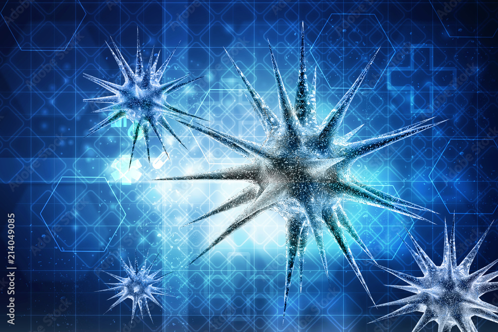 Obraz premium 3d rendering Virus bacteria cells background