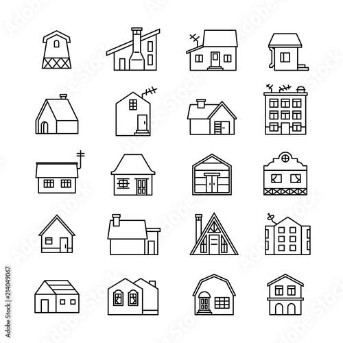 Building icon, house, cabin, sign,design element,home,architecture minimal style