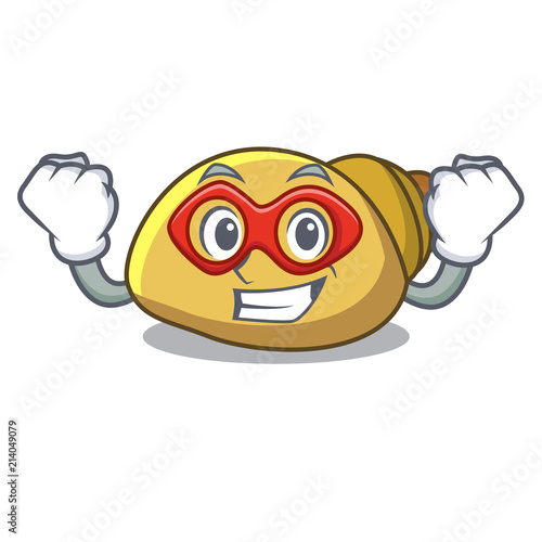 Super hero mollusk shell character cartoon