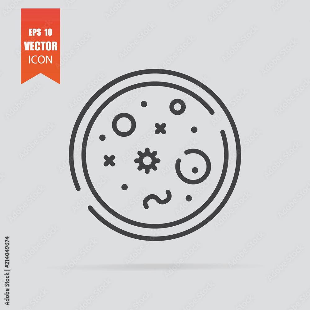 Bacteria icon in flat style isolated on grey background. Bacteria icon in flat style isolated on grey background.