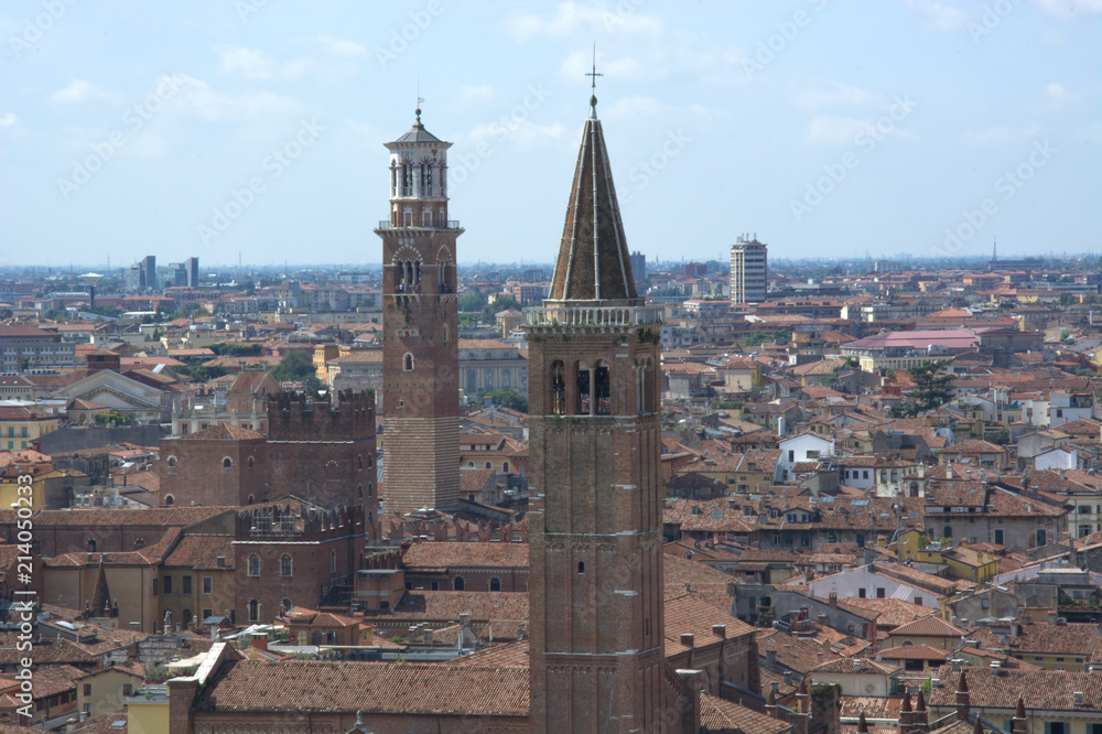the roofs and churches of the beautiful Verona