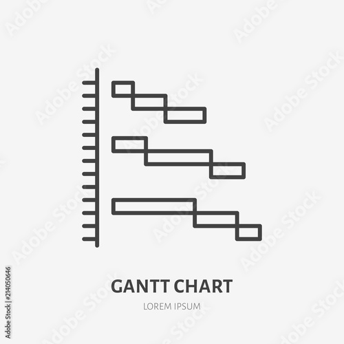 Gatt chart flat logo, project management icon. Data visualization vector illustration. Sign for business infographic.