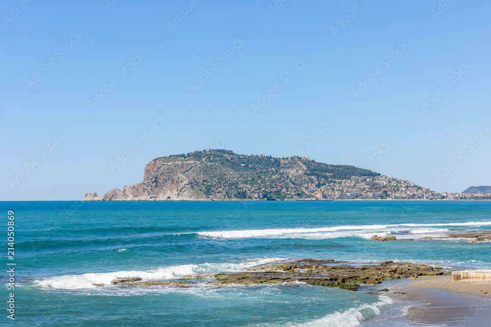 Alanya Beach with castle vew