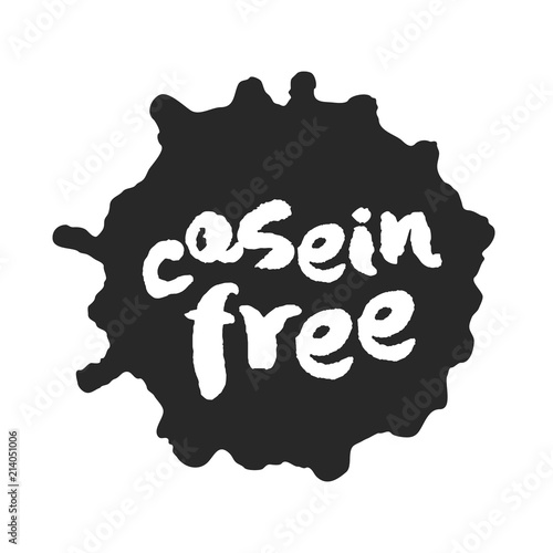 Calligraphy Caseine Free Label on a Black Inkblot