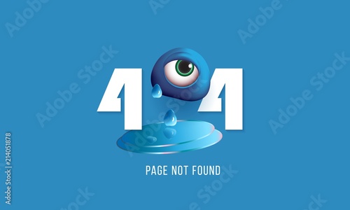 404 page not found Humorous concept of computer error with funny 3d eyes