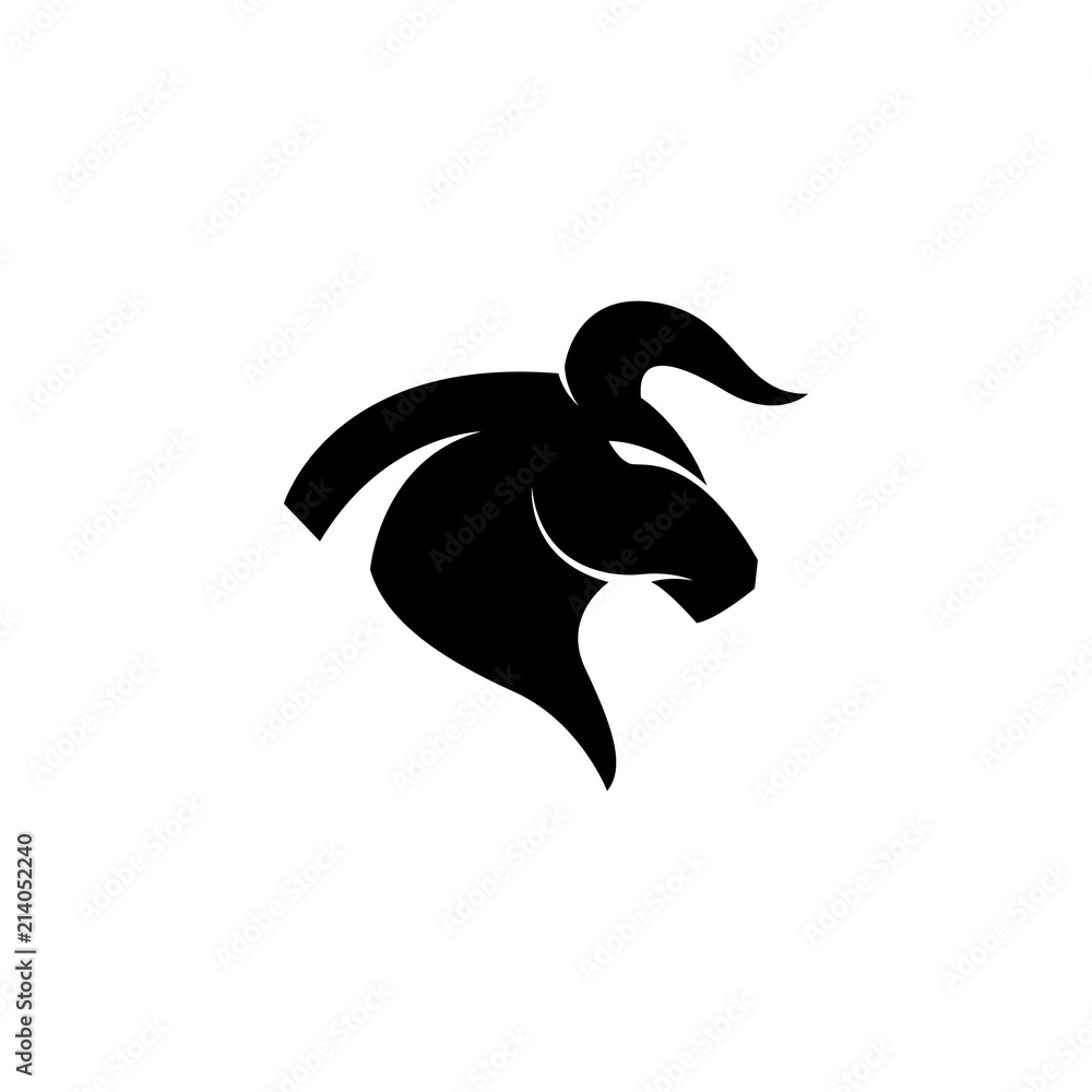 Obraz premium vector silhouette bull head logo