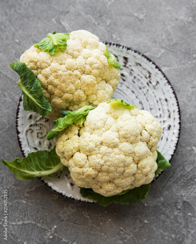 fresh cauliflower on plate