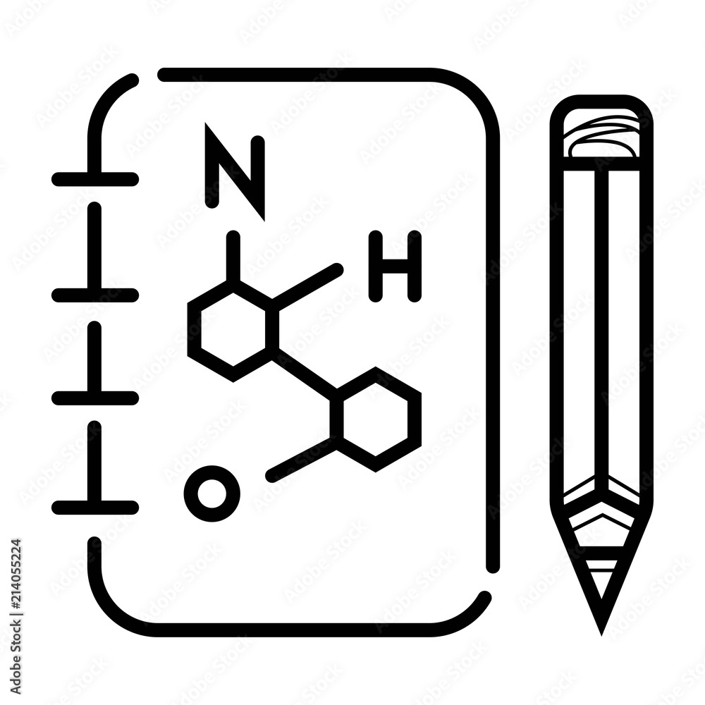 chemistry formula and molecule line icon chemistry formula and molecule line icon