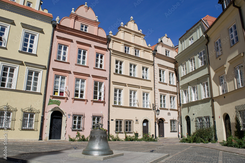 The Wishing Bell in a small square of the Old Town of Warsaw, Poland