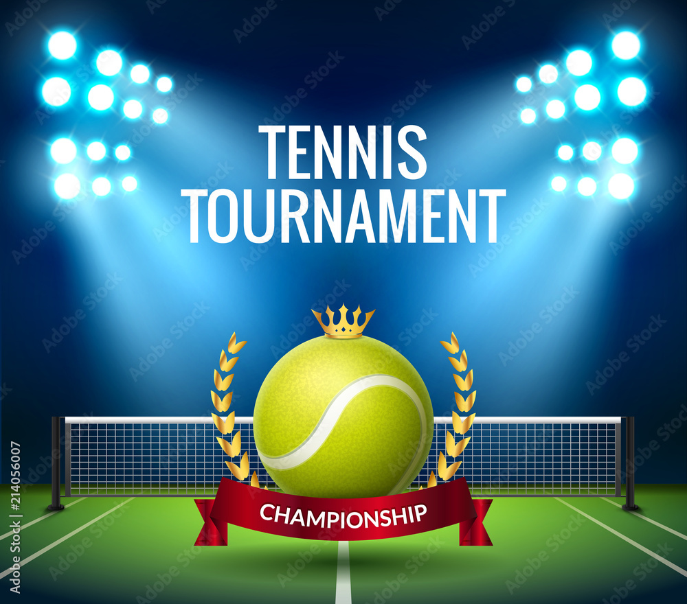 Tennis Championship game tournament background. Tennis competition flyer  poster league design Stock Vector | Adobe Stock