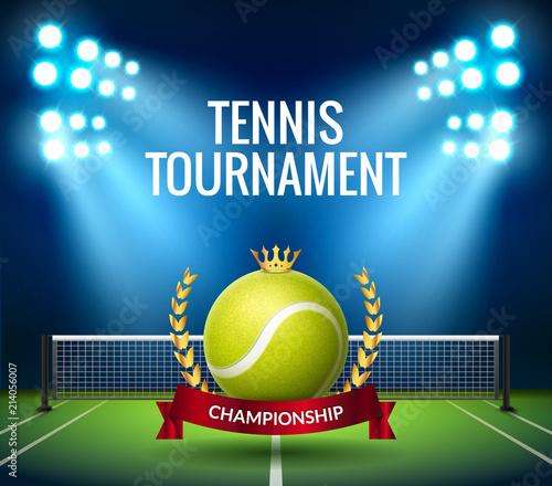 Tennis Championship game tournament background. Tennis competition flyer poster league design