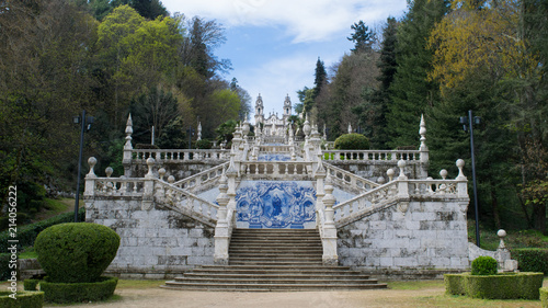 The monumental staircase to the Sanctuary of Nossa Senhora dos Remedios in Lamego, Portugal