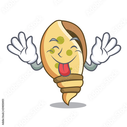 Tongue out sea shell mascot cartoon