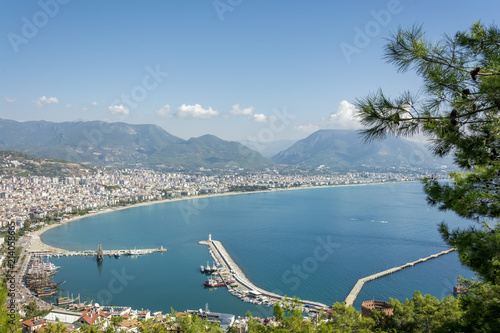 Alanya beach and cityscape