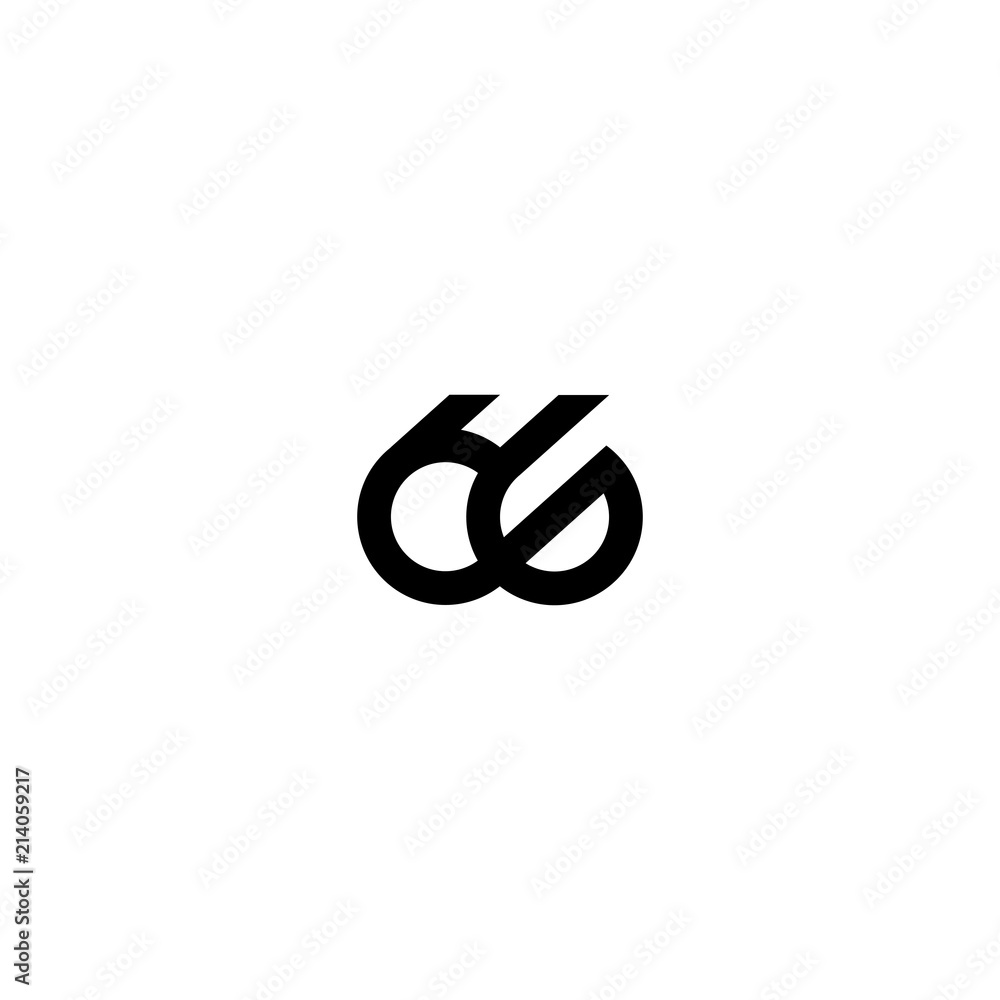 sixty six number double line art outline monoline logo sixty six number double line art outline monoline logo