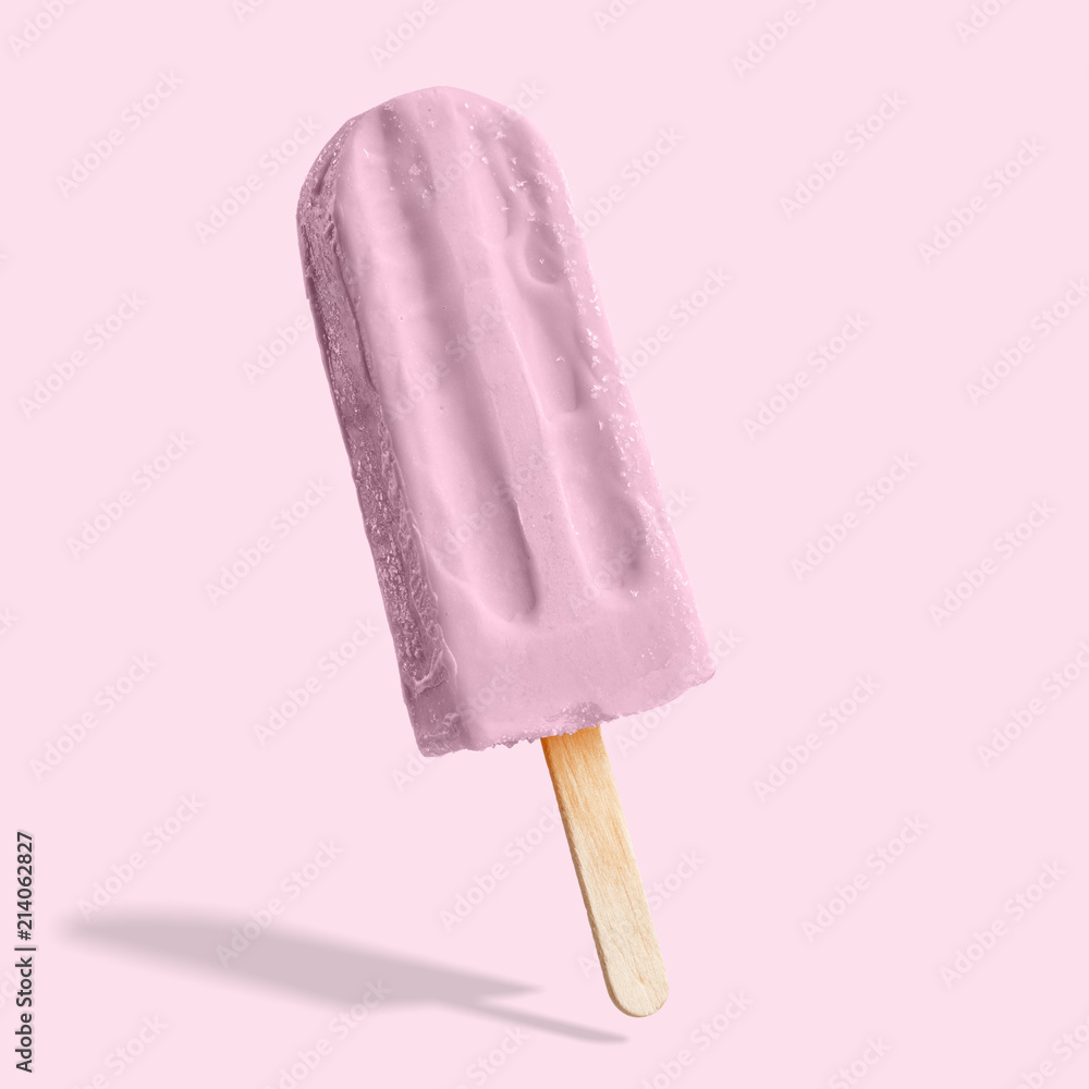 Fruit ice cream on a stick. Bright color, summer mood. Fruit ice cream on a stick. Bright color, summer mood.