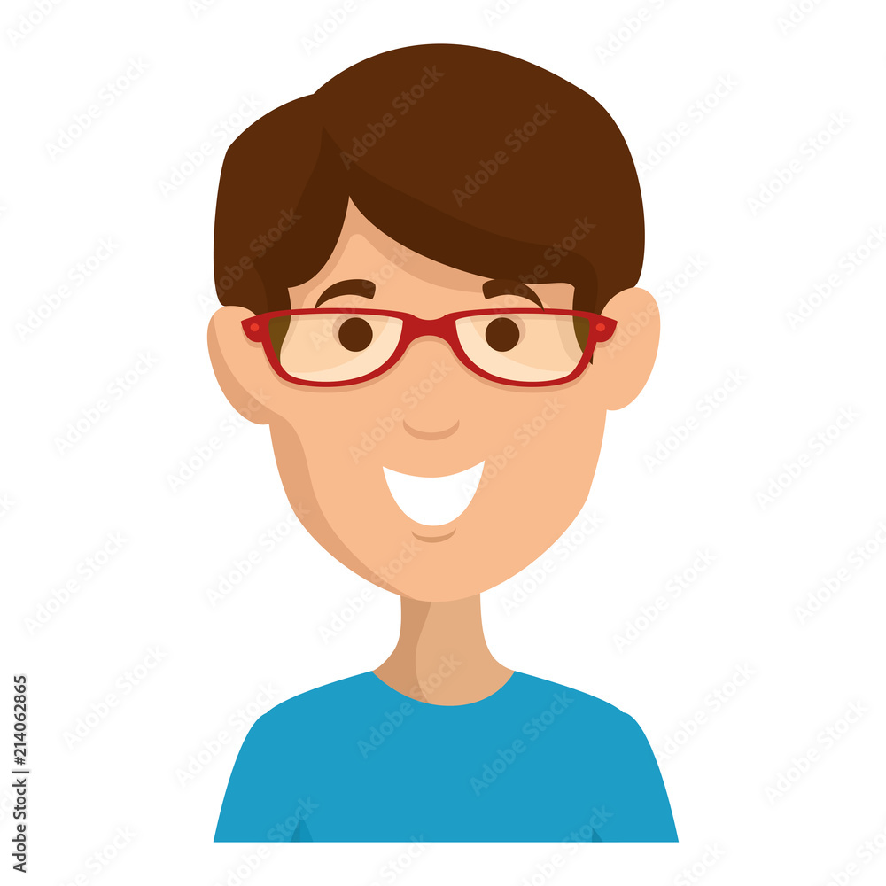 young man with glasses avatar character