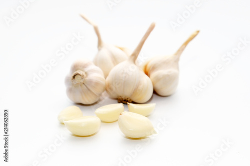 Garlic isolated in white background.