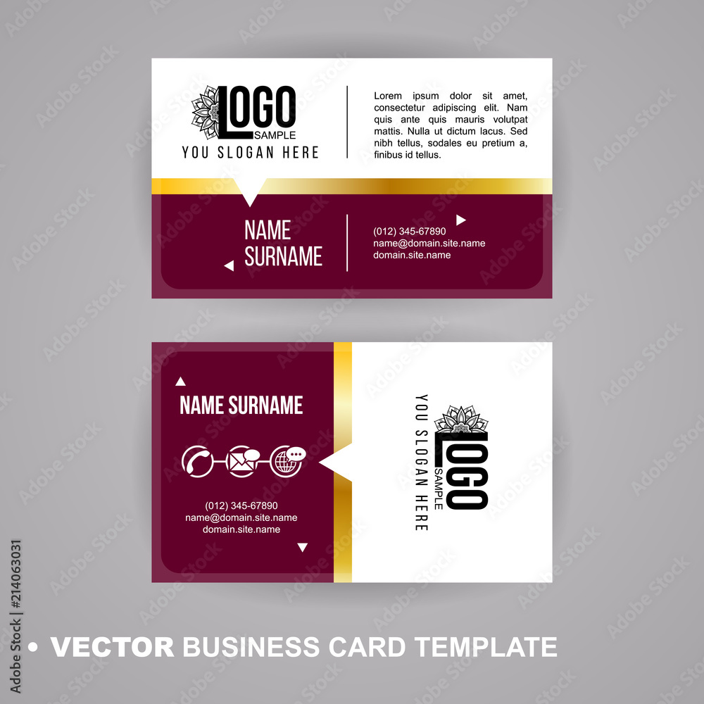 Vecrot business card template. Modern abstract luxury style for business visiting card, label, sticker, badge.
