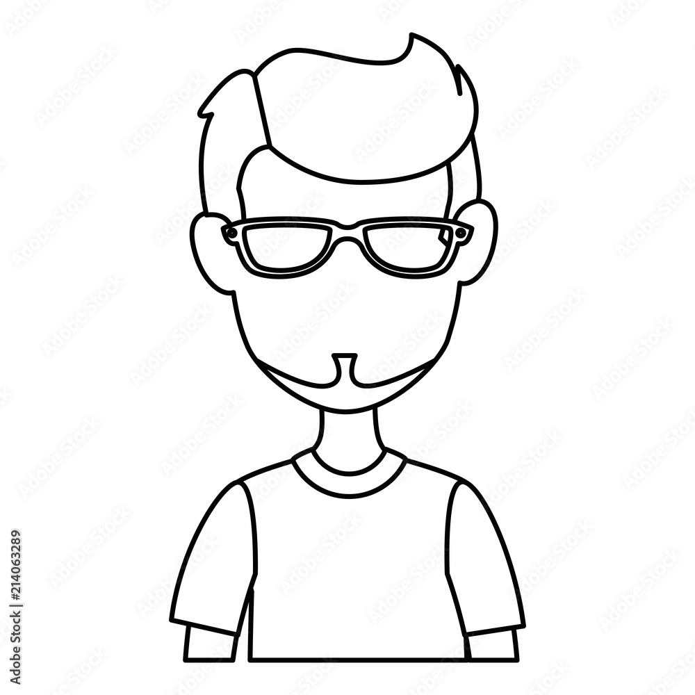 young man with glasses avatar character young man with glasses avatar character
