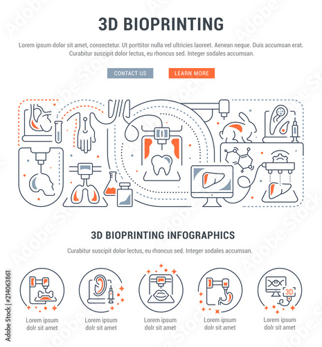 Linear Banner of 3D Bioprinting.