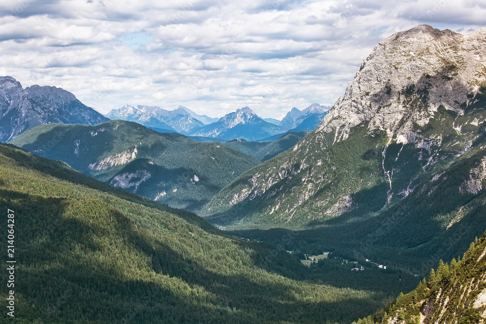 Peaks of Dolomites, natural outdoor summertime background