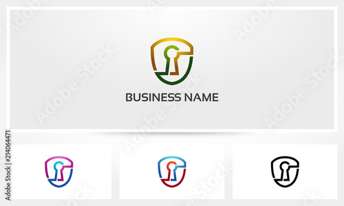 Keyhole Shield Lock Logo