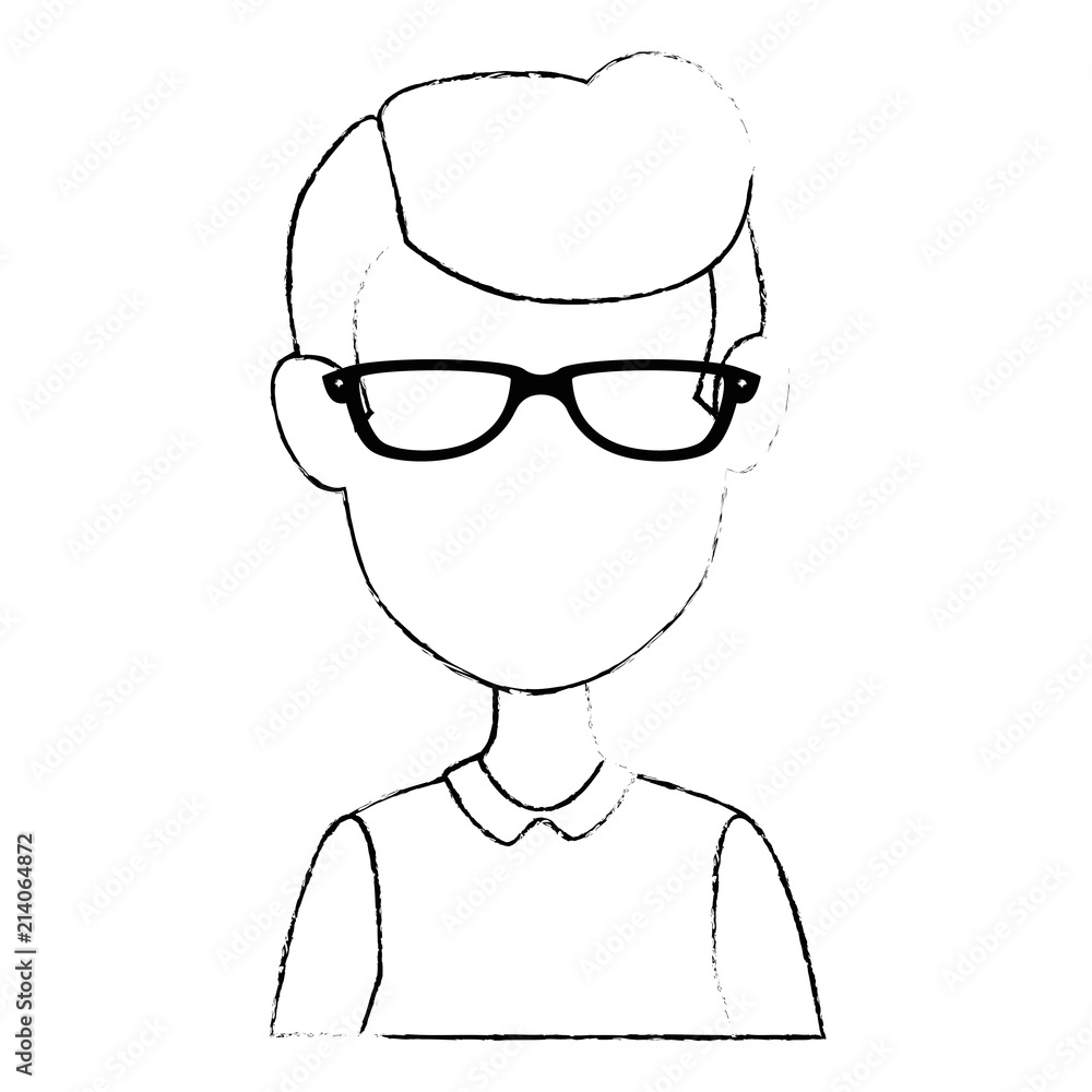 young man with glasses avatar character young man with glasses avatar character