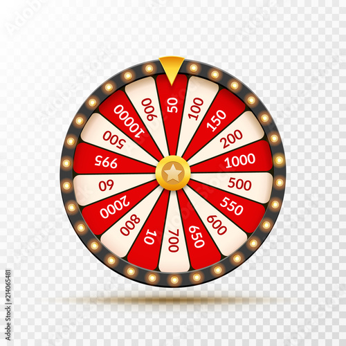 Wheel Of Fortune lottery luck illustration. Casino game of chance. Win fortune roulette. Gamble chance leisure