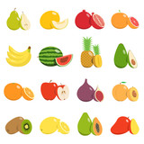 Vector illustration of set of fruits