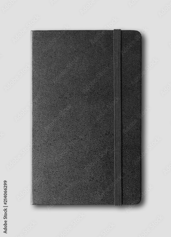 black closed notebook isolated on grey black closed notebook isolated on grey