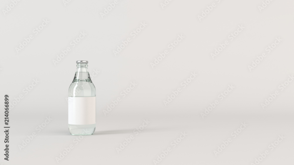Mock up of water bottle with blank label Mock up of water bottle with blank label