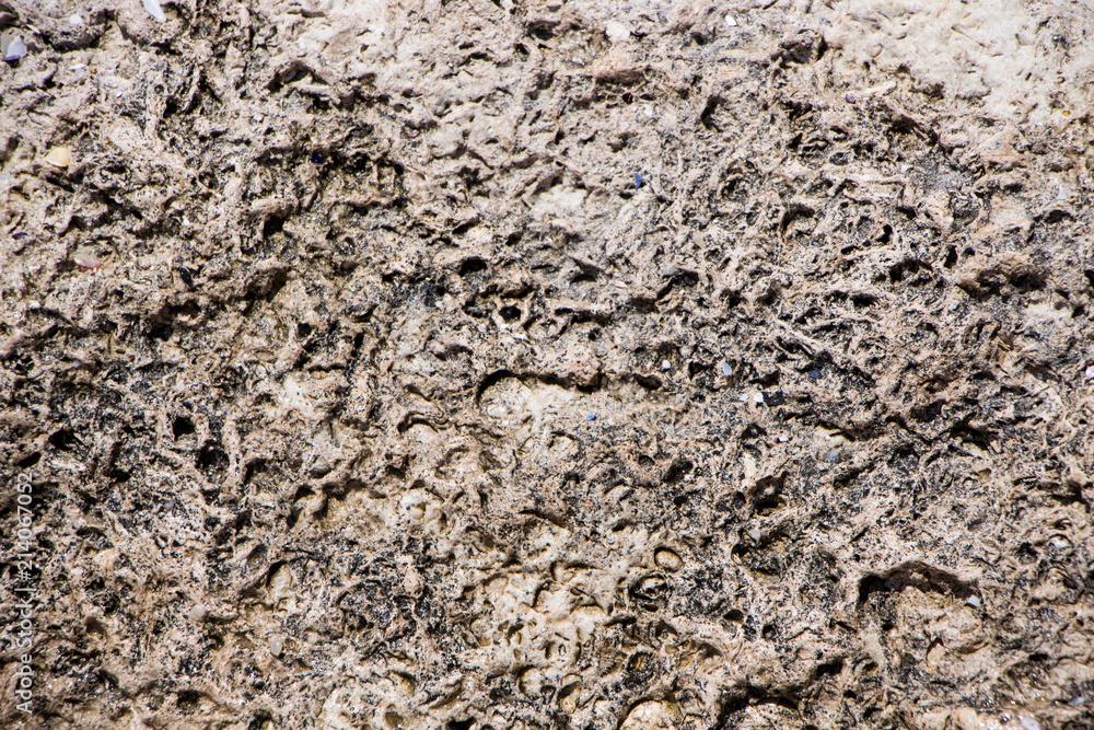 The surface of an old rock with cracks. Old rock texture (wild background)