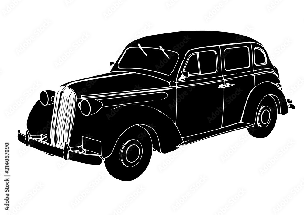 Fototapeta premium silhouette of retro car vector