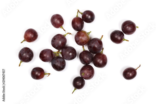 Cardinal grapes isolated on white background, top view