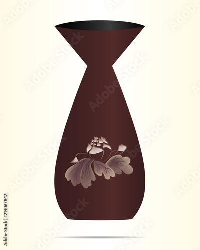 Japanese Classic Wine Pot With The Lotus Flowers Decoration