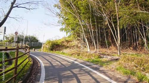 POV Shot on a bike riding the Shimanami Kaido Bike route. photo