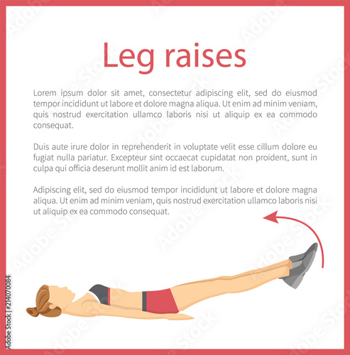 Leg Raises Poster Text Sample Vector Illustration