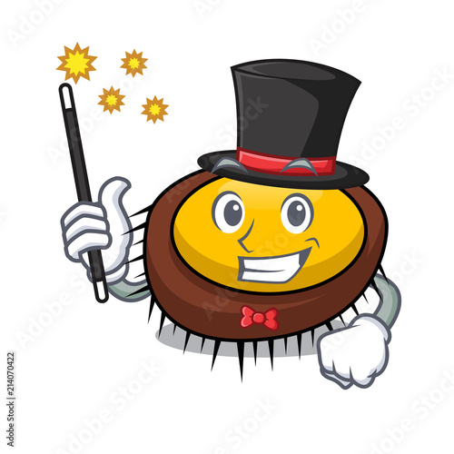 Magician sea urchin mascot cartoon