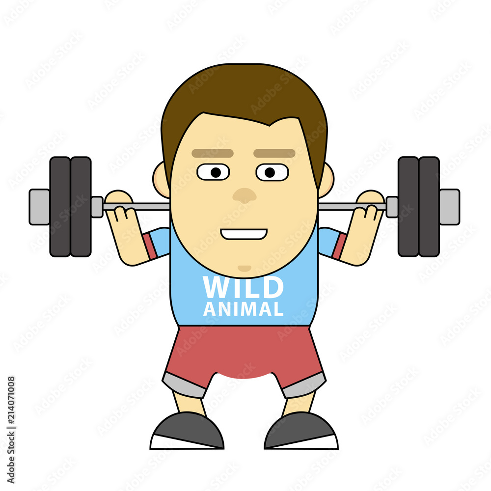 Character in training. 2D flat illustration for the wide range of explaining, motivating, educating and prints materials. Character in training. 2D flat illustration for the wide range of explaining, motivating, educating and prints materials.