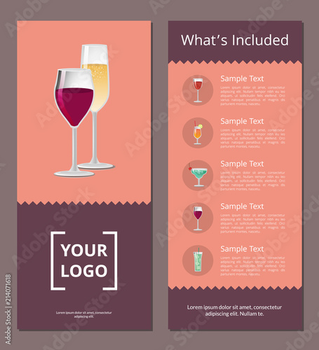 Whats Included Poster with Menu List of Cocktails