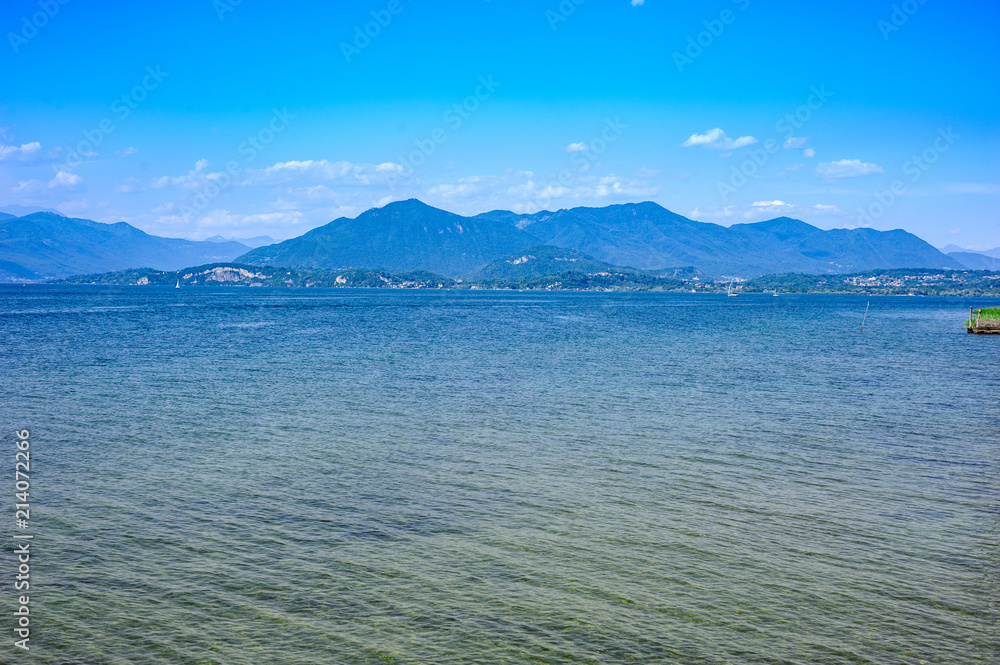 panorama of lake maggiore in a summer day