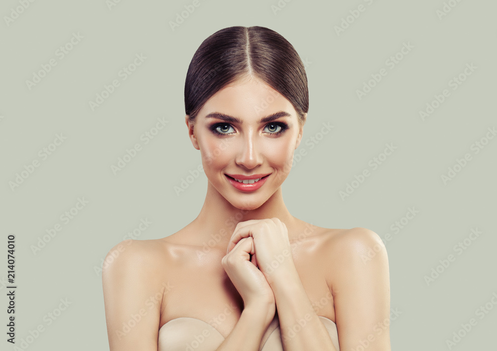 © artmim - Happy Woman Spa Model with Healthy Skin. Wellness, Cosmetology, Female Beauty, Skincare and Spa Concept