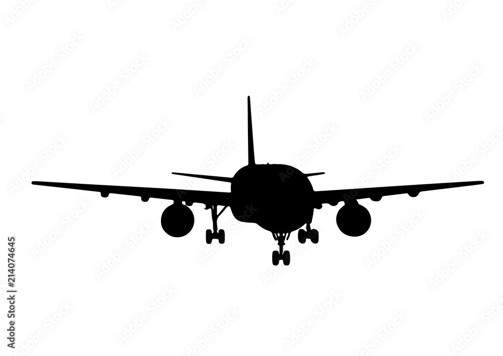 silhouette of passenger airplane vector. silhouette of passenger airplane vector.