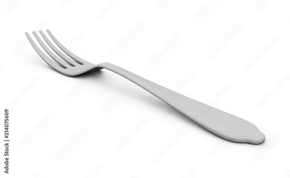 3d rendering of fork on white background 3d rendering of fork on white background